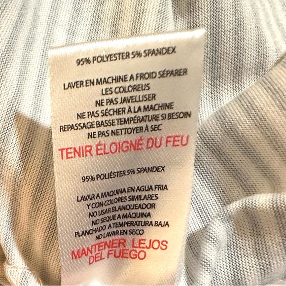 Rae Dunn Pajamas Set ‘COFFEE FIRST’ Size Medium Ballet Pink & Gray Stripes - Picture 9 of 10